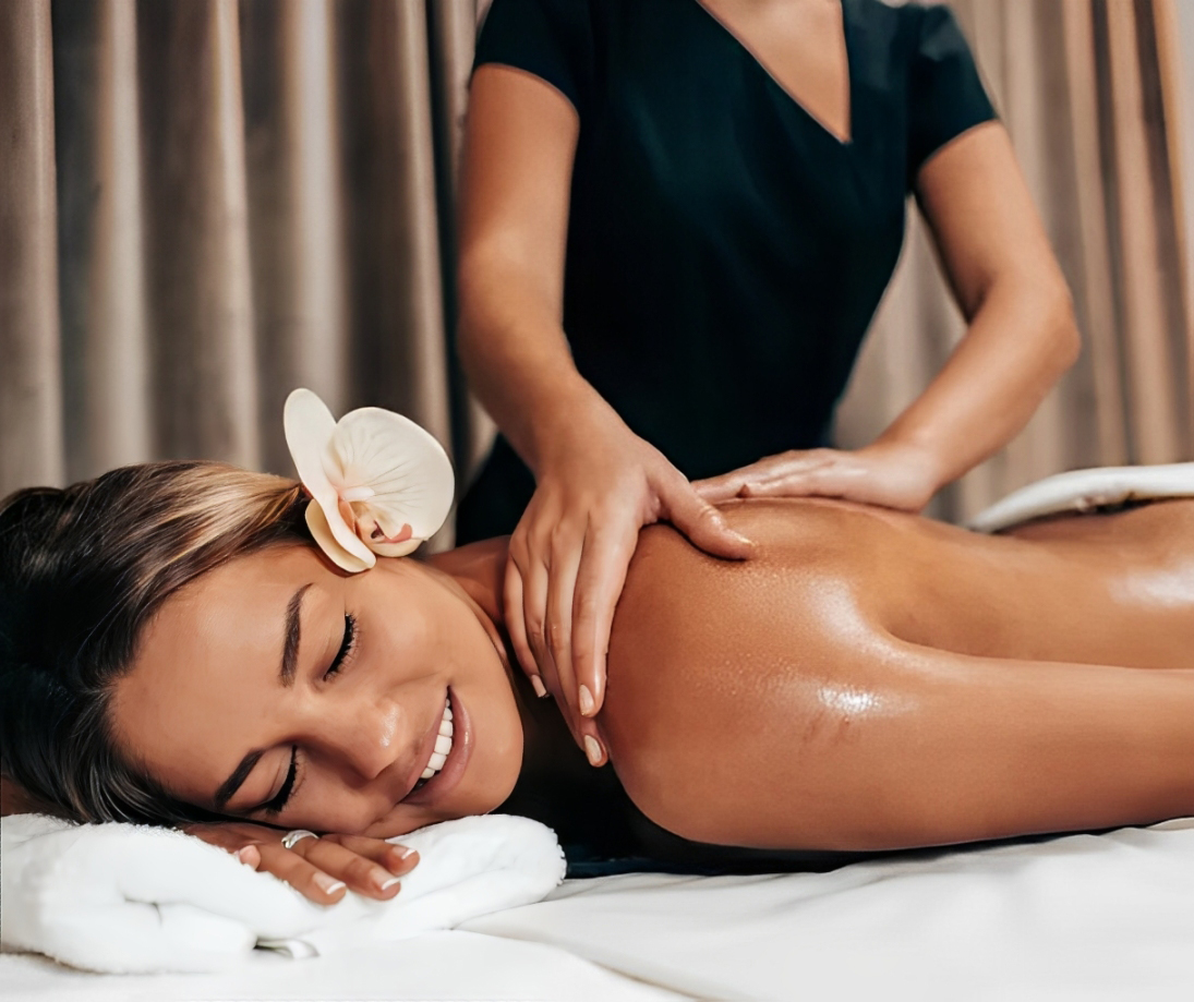 Back massage at Osaka Wellness Massage Bellevue – therapist easing muscle tension for deep relaxation.