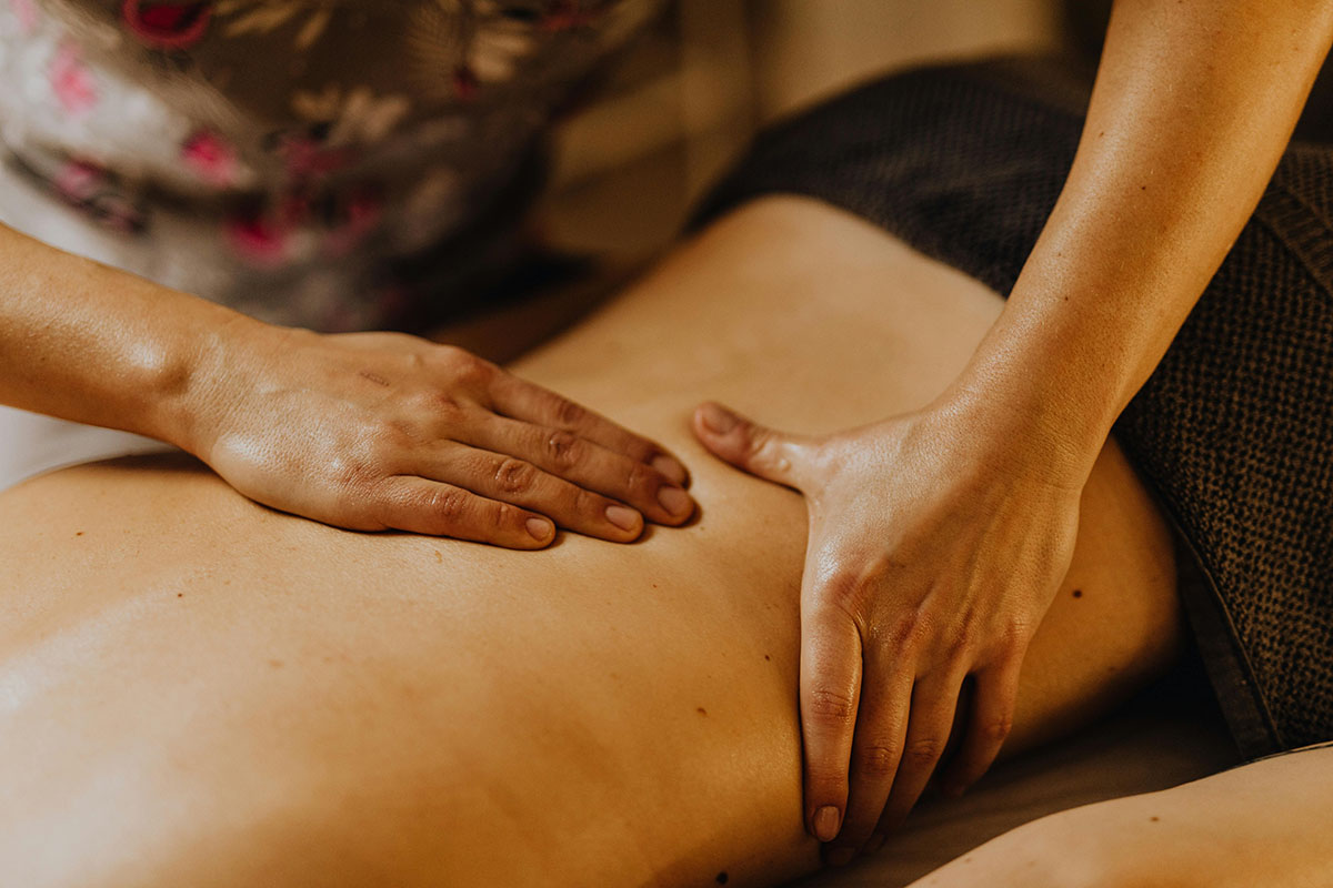 Japanese Shiatsu massage being performed on a client