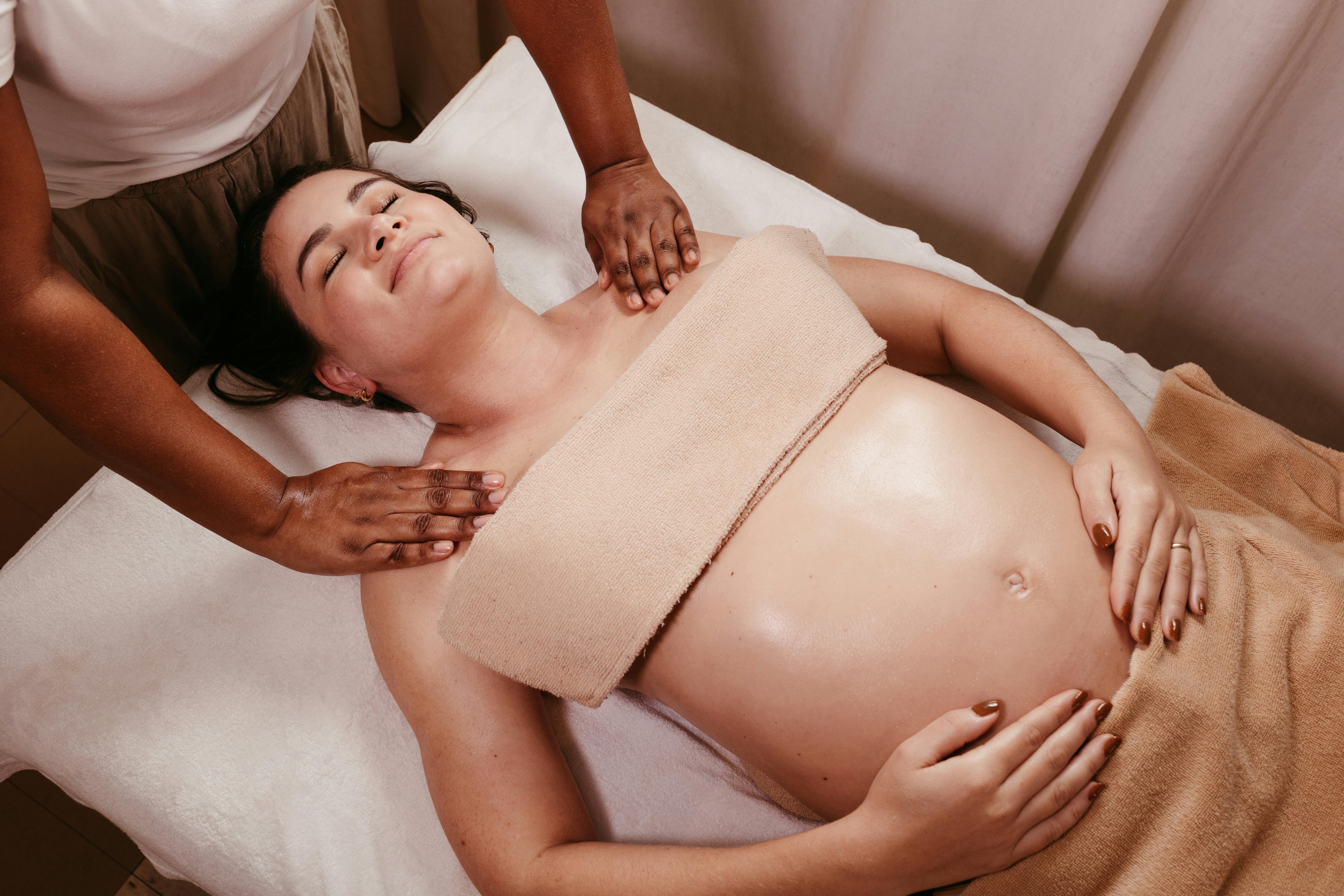 Massage during pregnancy with professional care